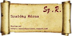 Szalóky Rózsa névjegykártya