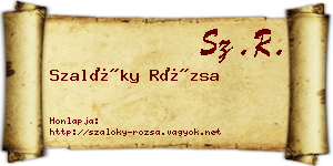 Szalóky Rózsa névjegykártya