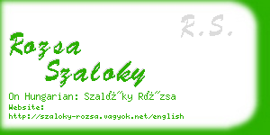 rozsa szaloky business card
